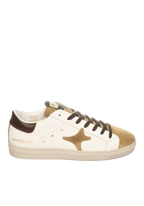 white/dark brown leather sneaker AMA BRAND DELUXE | 2924SNK-BIA/MORO